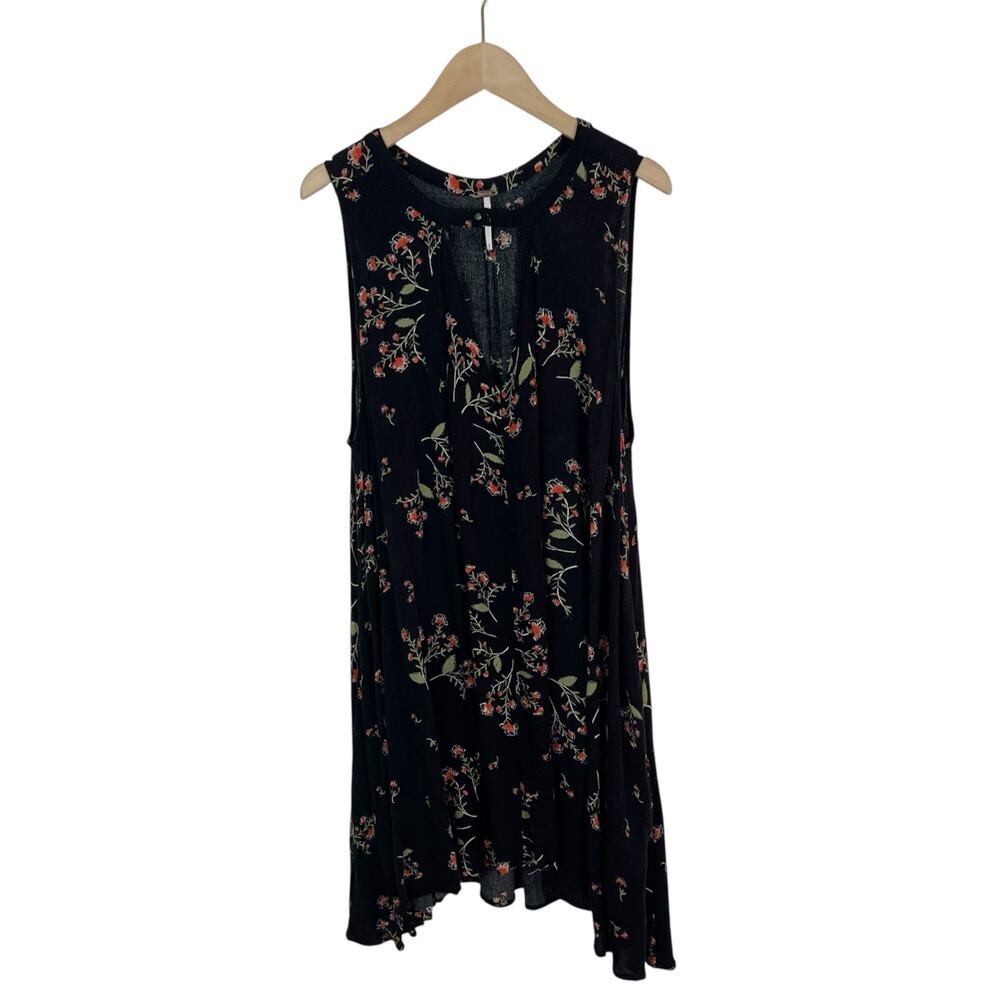 Free People Snap Out of It Floral Swing Tunic Dress in Black Floral Size Medium - Picture 3 of 8
